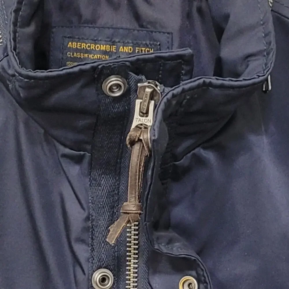 Abercrombie & Fitch Men's M Navy Technical Utility Field Jacket Hooded Outdoor